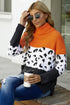 Turtleneck Splicing Chunky Knit Pullover Sweater